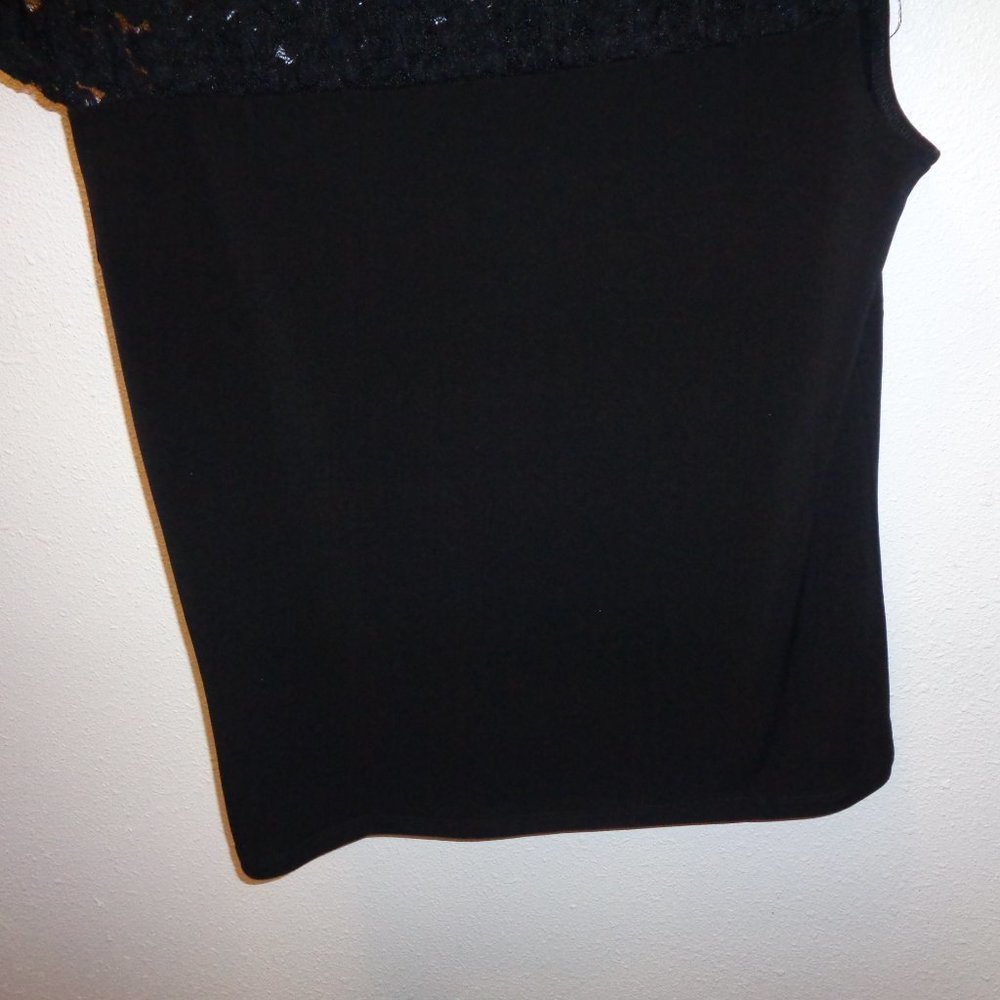 TOMMY Hilfiger Encore Black Lace Top t71h1473 Size Medium NWT - Picture 10 of 11
